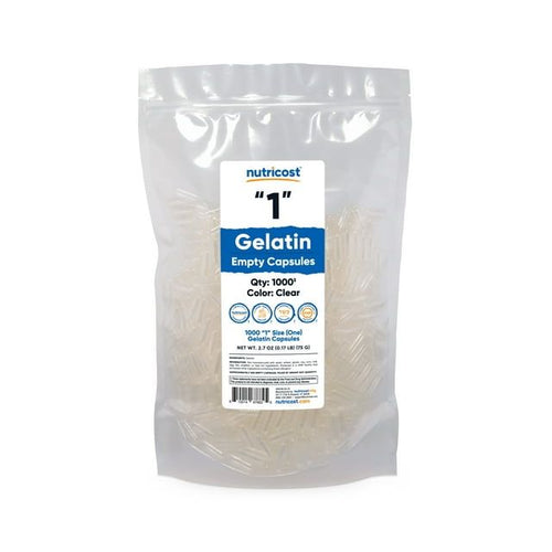 Nutricost Empty Capsules Gelatin Size 1 - 1000 Clear Empty '1' Gel Capsules - Kosher, Non-GMO, Soy Free, Gluten Free EasyOptionXY LLC