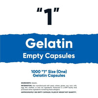 Nutricost Empty Capsules Gelatin Size 1 - 1000 Clear Empty '1' Gel Capsules - Kosher, Non-GMO, Soy Free, Gluten Free EasyOptionXY LLC