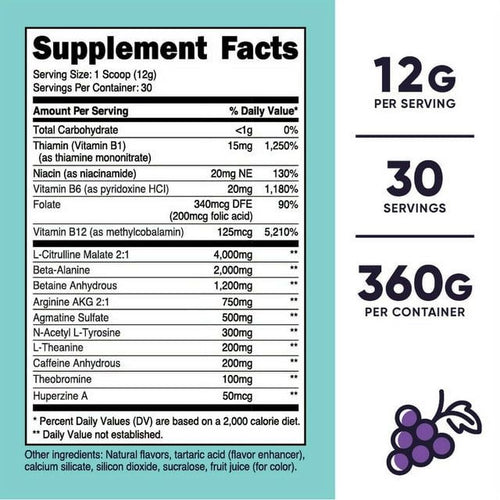 Nutricost Pre-Workout Supplement Powder for Women, Grape, 30 Servings EasyOptionXY LLC