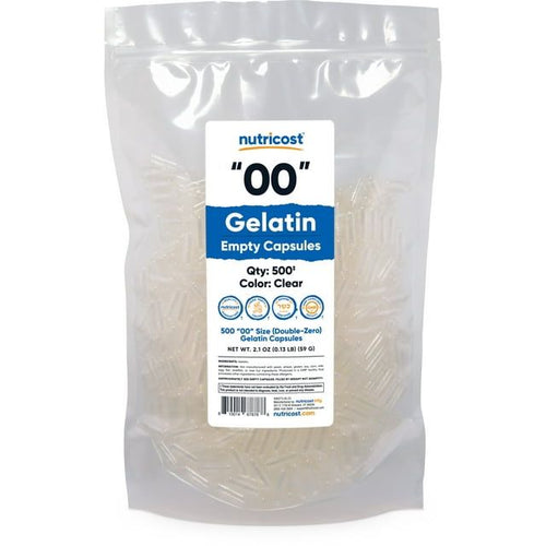 Nutricost Empty Capsules Size 00-500 Clear Empty Gelatin Capsules - Kosher Certified, Non-GMO, Soy Free, Gluten Free EasyOptionXY LLC