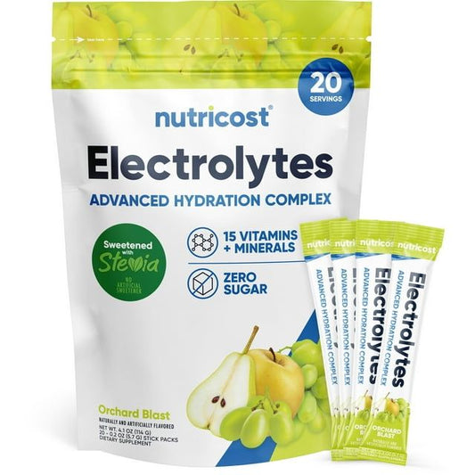Nutricost Electrolytes Powder Hydration Packets (Orchard Blast, 20 Servings) Low Calorie Keto Electrolytes Sweetened with Stevia - Non-GMO, Gluten Free and Sugar Free¡­ EasyOptionXY LLC