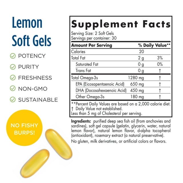 Nordic Naturals Ultimate Omega Softgels, Lemon, 1280 mg, Fish Oil, 60 Ct EasyOptionXY LLC