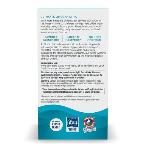 Nordic Naturals Ultimate Omega Xtra Softgels, Lemon, 1480 Mg Fish Oil 60 Ct EasyOptionXY LLC