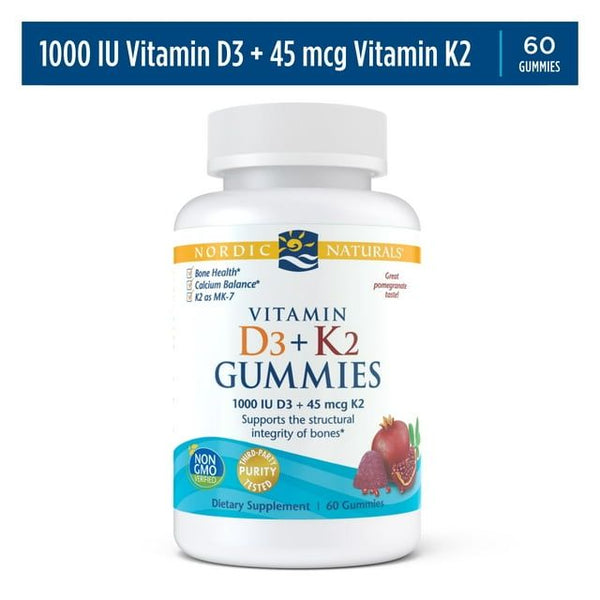 Nordic Naturals Vitamin D3+K2 Gummies, 1000 IU, Great Taste, Non-GMO 60 Ct EasyOptionXY LLC