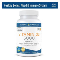 Nordic Naturals Vitamin D3 5000 IU Softgels, Supports Healthy Bones, 120 Ct EasyOptionXY LLC