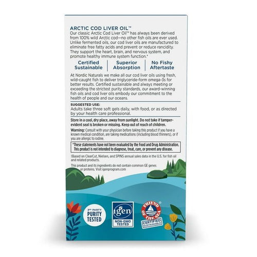 Nordic Naturals Arctic Cod Liver Oil Softgels, 750 Mg, Lemon, Non-GMO 90 Ct EasyOptionXY LLC