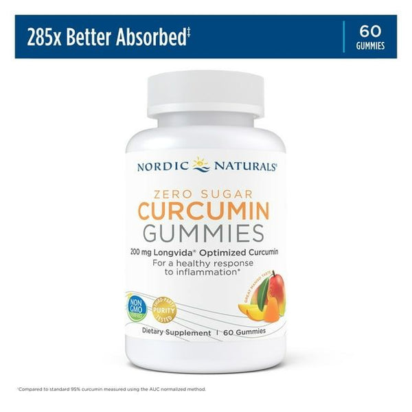 Nordic Naturals Zero Sugar Curcumin Gummies, 200 Mg, Non-GMO, 60 Count EasyOptionXY LLC