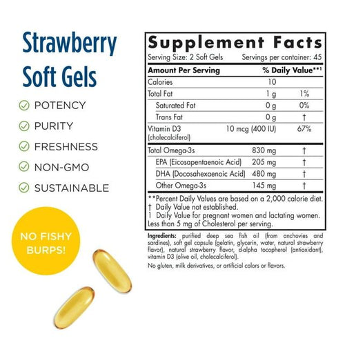 Nordic Naturals Prenatal DHA Softgels, Strawberry, 830mg, 90 Ct EasyOptionXY LLC