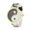 Luv Betsey Women's Black and White Glitter Sunray Dial with Goldtone Case and Purple Strap Watch EasyOptionXY LLC