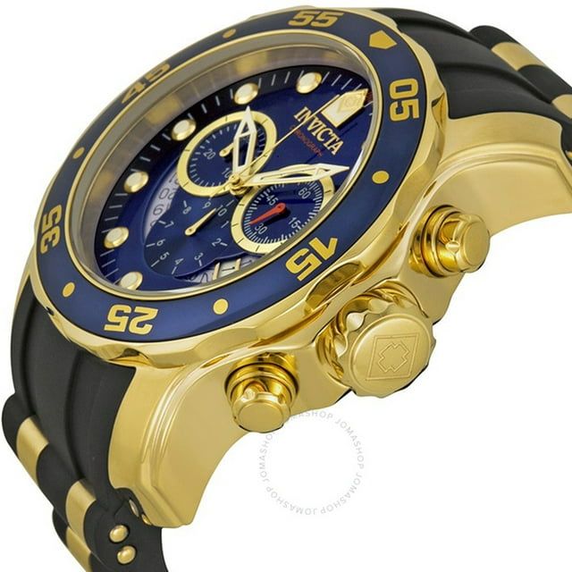 Invicta Pro Diver Chronograph Blue Dial Black Rubber Men's Watch 6983 EasyOptionXY LLC