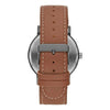 GEORGE Men's Watch: Gunmetal Case, Black Easy Read Dial, Cognac Vegan Leather Band (FMDOGE009) EasyOptionXY LLC