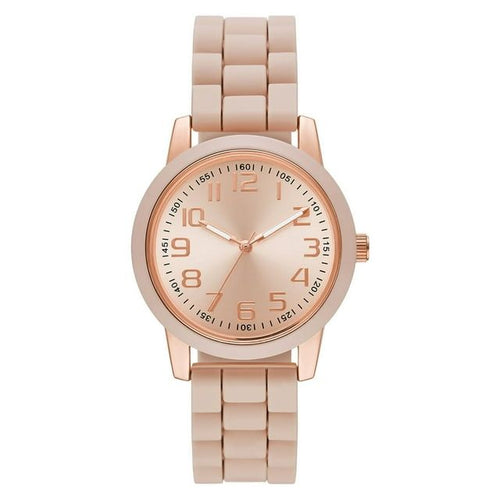 Time & Tru Women's Wristwatch: Rose Gold Case, Blush Bezel, Easy Read Dial, Silicone Strap (FMDOTT072) EasyOptionXY LLC