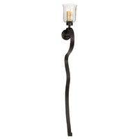 DecMode Black Metal Scroll Handmade Long Pillar Wall Sconce EasyOptionXY LLC