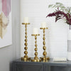 DecMode 3 Candle Gold Aluminum Candle Holder, Set of 3 EasyOptionXY LLC