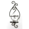 Stonebriar Collection Black Metal Scrolled Pillar Candle Sconce EasyOptionXY LLC
