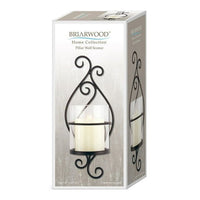 Stonebriar Collection Black Metal Scrolled Pillar Candle Sconce EasyOptionXY LLC