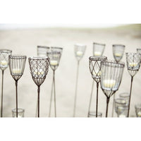 Creative Co-Op Glass Votive Holders in Tall Wire Plant/Yard Stakes (Set of 4 Styles) EasyOptionXY LLC