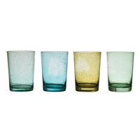 Creative Co-Op Set of 4, 4.25"H Glass Solid Color Bubble Glass, 4 Styles EasyOptionXY LLC