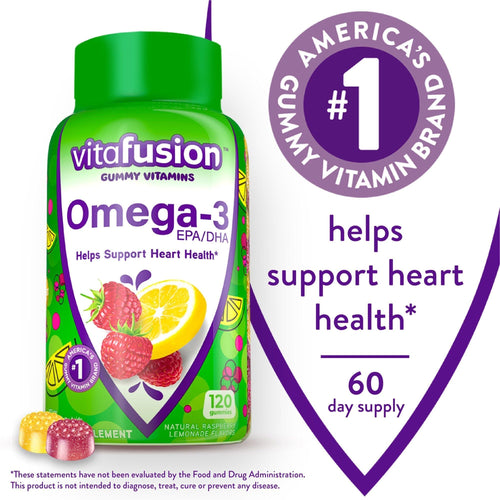 Vitafusion Omega-3 Gummy Vitamins; Berry Lemonade Flavor; 120 Count EasyOptionXY LLC