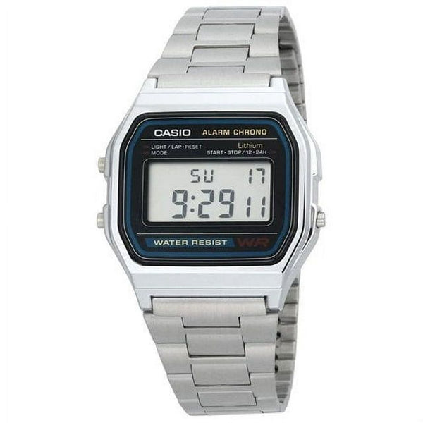 Casio A158W-1 Men's Classic Silver Stainless Steel Water Resistant Digital Watch EasyOptionXY LLC