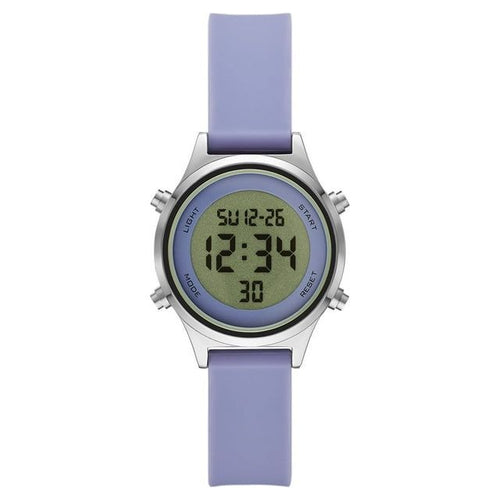 Time and Tru Women's Silver Tone Digital Watch with Lavender Silicone Strap EasyOptionXY LLC