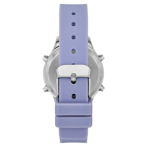Time and Tru Women's Silver Tone Digital Watch with Lavender Silicone Strap EasyOptionXY LLC