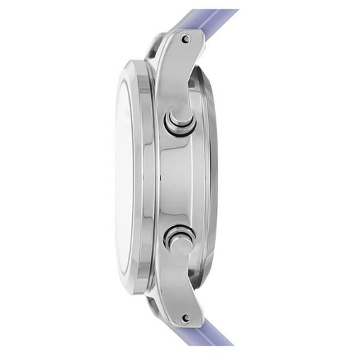 Time and Tru Women's Silver Tone Digital Watch with Lavender Silicone Strap EasyOptionXY LLC
