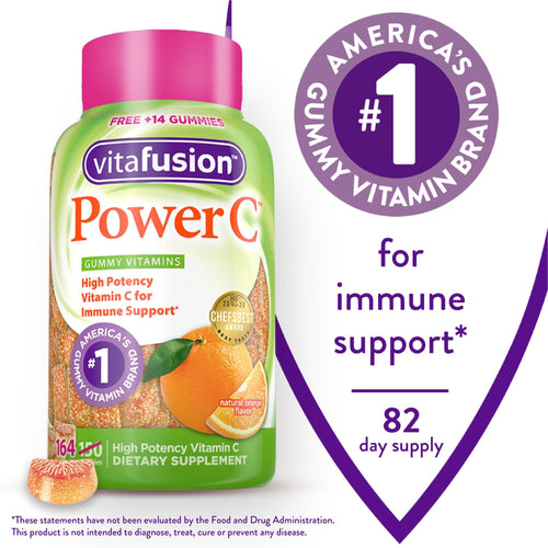 Vitafusion Power C Gummy Vitamin for Immune Support; Orange Flavor; 164 Count EasyOptionXY LLC