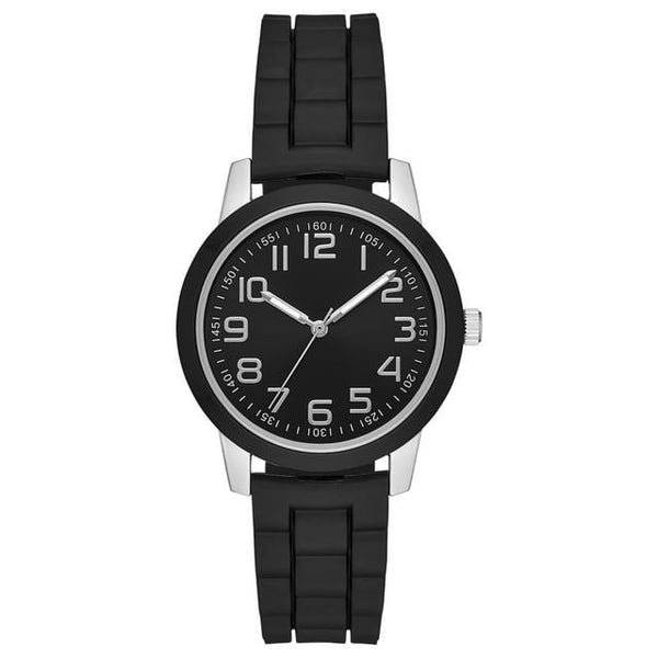 Time & Tru Women's Wristwatch: Silver Case, Black Bezel, Easy Read Dial, Silicone Strap (FMDOTT015) EasyOptionXY LLC