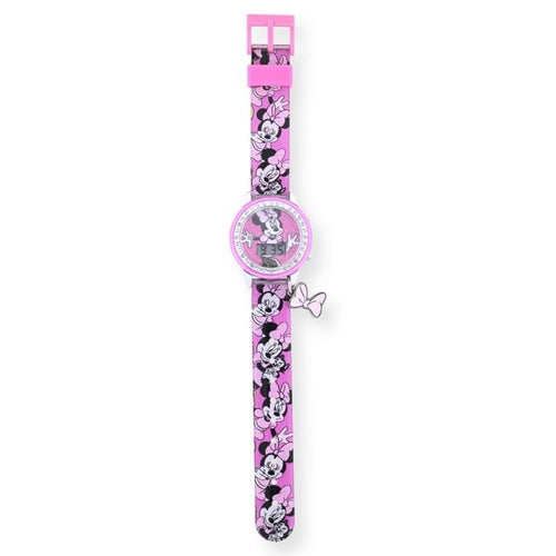 Disney Minnie Light-up Dial LCD Watch Silicone Strap with Hanging Bow Charm (MN4404WM) EasyOptionXY LLC