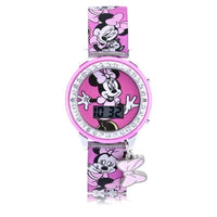 Disney Minnie Light-up Dial LCD Watch Silicone Strap with Hanging Bow Charm (MN4404WM) EasyOptionXY LLC
