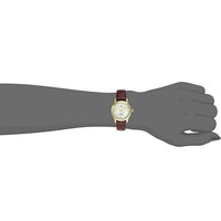 Timex Women's Essex Avenue Gold/Burgundy/MOP 25mm Dress Watch, Leather Strap EasyOptionXY LLC