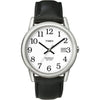 Timex Men's Easy Reader Date Black/Silver/White 35mm Casual Watch, Leather Strap EasyOptionXY LLC
