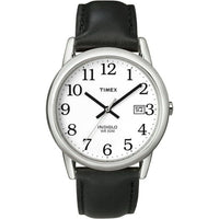 Timex Men's Easy Reader Date Black/Silver/White 35mm Casual Watch, Leather Strap EasyOptionXY LLC