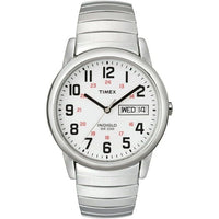 Timex Men's Easy Reader 35mm Day-Date Watch – Silver-Tone Case White Dial with Silver-Tone Expansion Band EasyOptionXY LLC