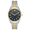 George Men's Watch: 2-Tone Silver/Gold Case, Blue Easy Read Dial, 2-Tone Silver/Gold Expansion Band (FMDOGE043) EasyOptionXY LLC