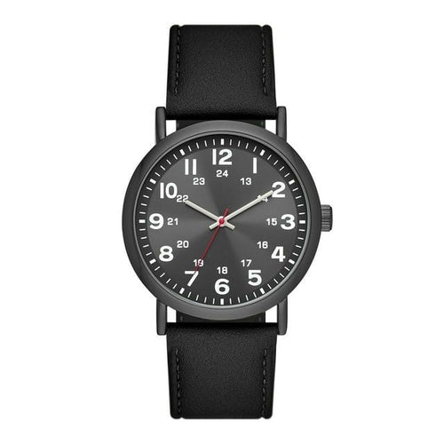 George Men's Watch: Gunmetal Tone Case, Black Easy Read Dial, Black Vegan Leather Band (FMDOGE046) EasyOptionXY LLC