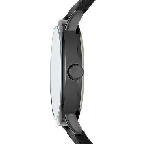 George Men's Watch: Gunmetal Tone Case, Black Easy Read Dial, Black Vegan Leather Band (FMDOGE046) EasyOptionXY LLC