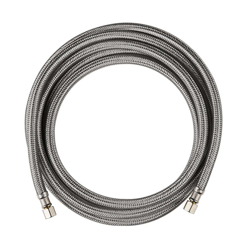 8 ft Ice Maker Hose, with 1/4" Comp by 1/4" Comp Connection, Stainless Steel Braided Hose Plumbingsell