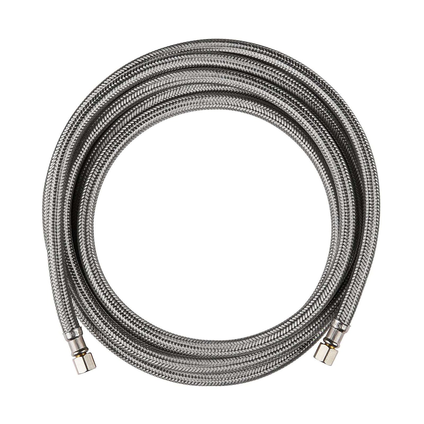 12ft Ice Maker Hose, with 1/4" Comp by 1/4" Comp Connection, Stainless Steel Braided Hose