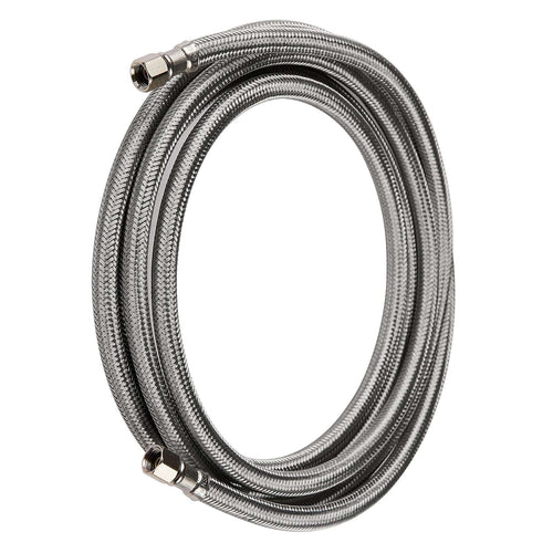 8 ft Ice Maker Hose, with 1/4" Comp by 1/4" Comp Connection, Stainless Steel Braided Hose Plumbingsell