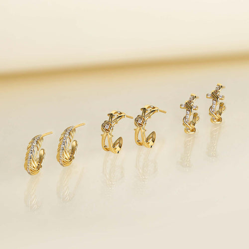 Promised Land Earth's Bloom Half Hoop Stud Earrings