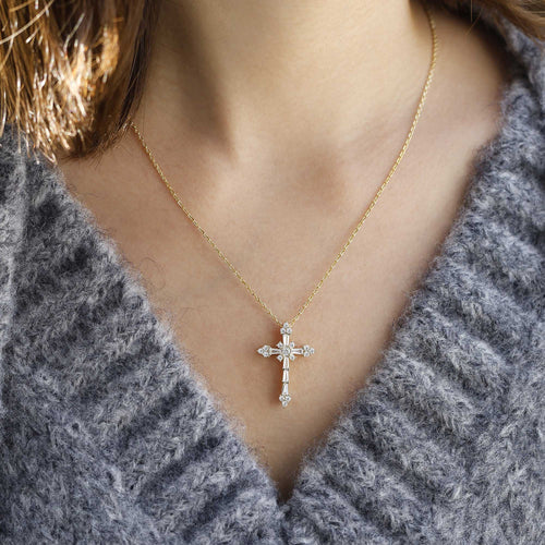Byzantine Faith Cross Pendant Necklace vanimy