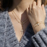 Gold Layered Cross Bracelet vanimy