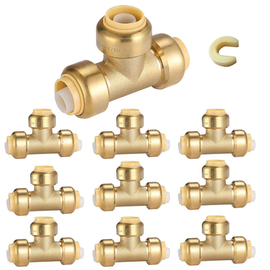 Pro 10-Pack 1/2" Push Fit Tee