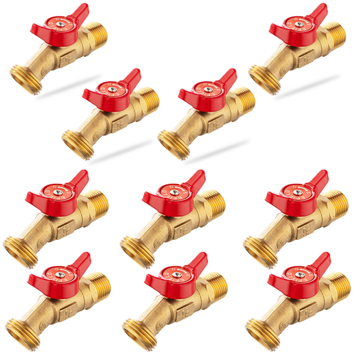 10 Pcs 1/2" Hose Boiler Drain Angle, 1/4 Turn Plumbingsell