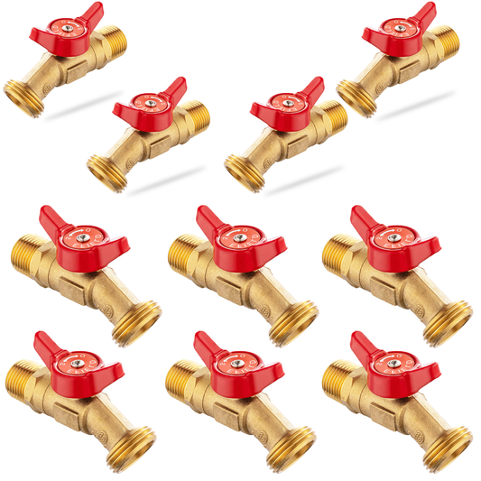 10 Pcs 3/4" Hose Boiler Drain Angle, 1/4 Turn