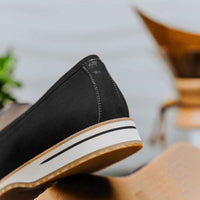 Zelli Italia 11-020-BLK MEO 3 Sueded Goatskin Penny Loafer, Black