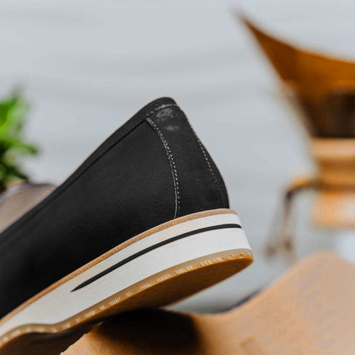 Zelli Italia 11-020-BLK MEO 3 Sueded Goatskin Penny Loafer, Black