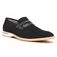 Zelli Italia 11-020-BLK MEO 3 Sueded Goatskin Penny Loafer, Black